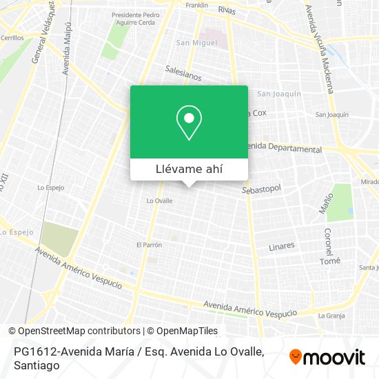 Mapa de PG1612-Avenida María / Esq. Avenida Lo Ovalle