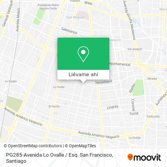 Mapa de PG285-Avenida Lo Ovalle / Esq. San Francisco