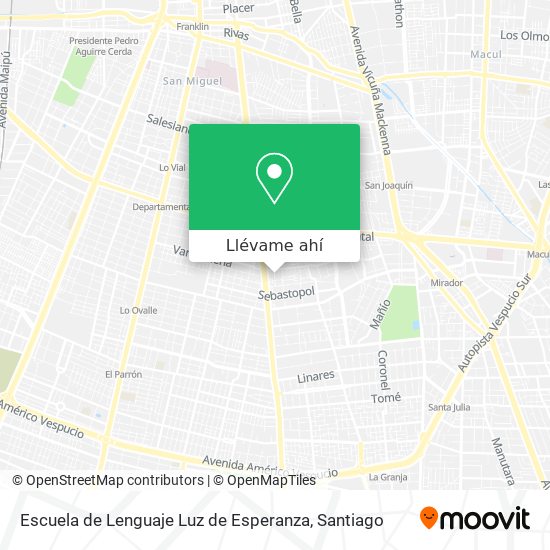 Mapa de Escuela de Lenguaje Luz de Esperanza