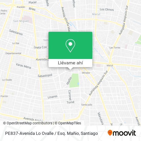 Mapa de PE837-Avenida Lo Ovalle / Esq. Mañio