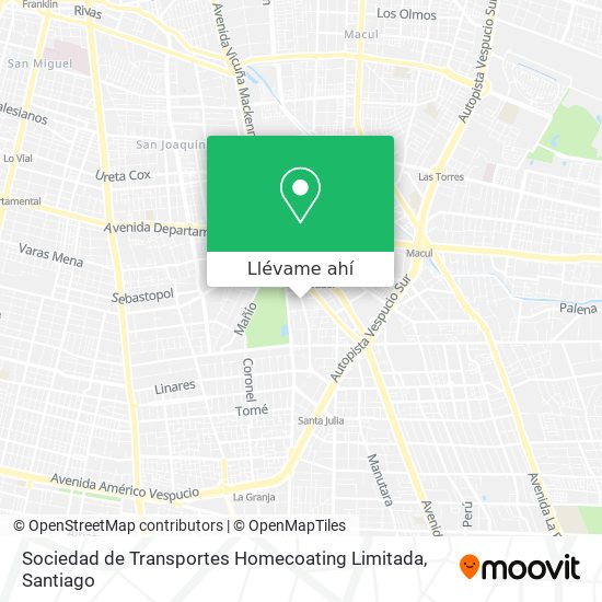 Mapa de Sociedad de Transportes Homecoating Limitada