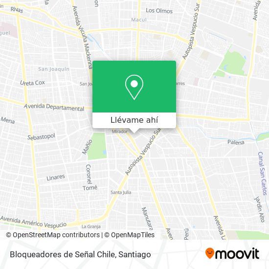Mapa de Bloqueadores de Señal Chile