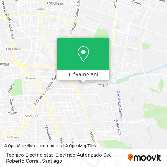 Mapa de Tecnico Electricistas-Electrico Autorizado Sec Roberto Corral