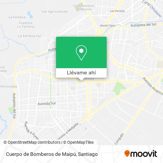 Mapa de Cuerpo de Bomberos de Maipú