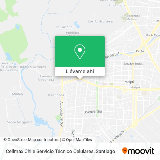 Mapa de Cellmax Chile Servicio Técnico Celulares