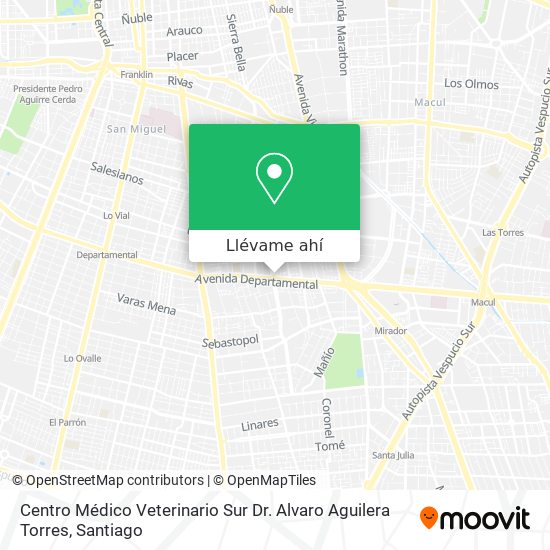 Mapa de Centro Médico Veterinario Sur Dr. Alvaro Aguilera Torres