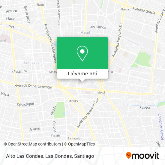 Mapa de Alto Las Condes, Las Condes