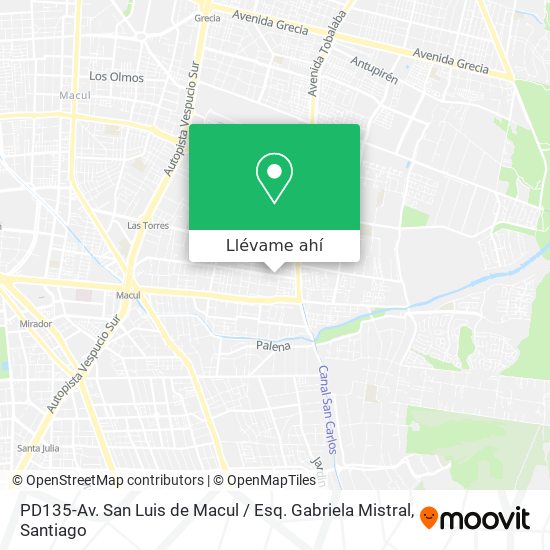 Mapa de PD135-Av. San Luis de Macul / Esq. Gabriela Mistral