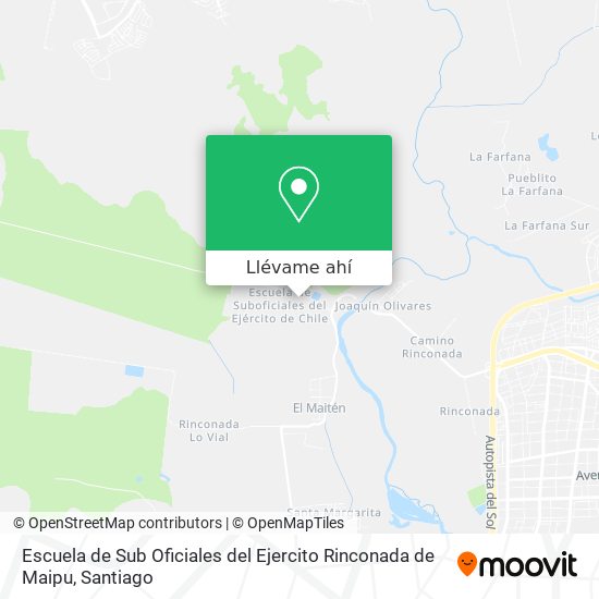 Mapa de Escuela de Sub Oficiales del Ejercito Rinconada de Maipu