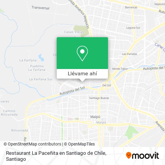 Mapa de Restaurant La Paceñita en Santiago de Chile