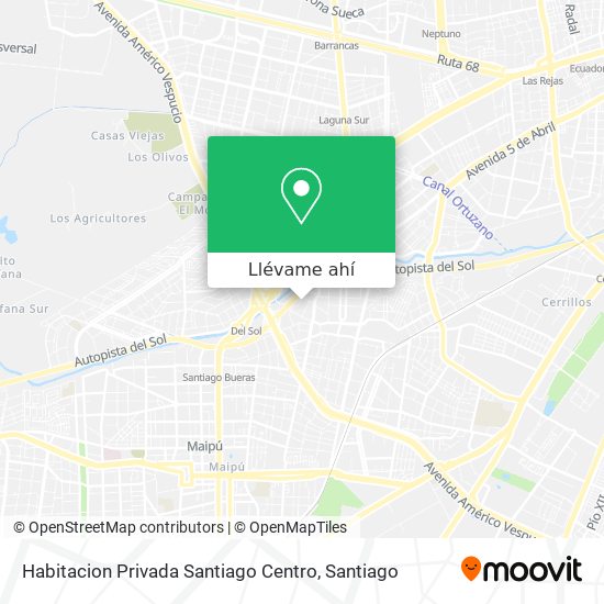 Mapa de Habitacion Privada Santiago Centro