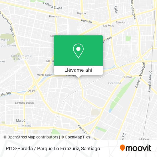 Mapa de PI13-Parada / Parque Lo Errázuriz