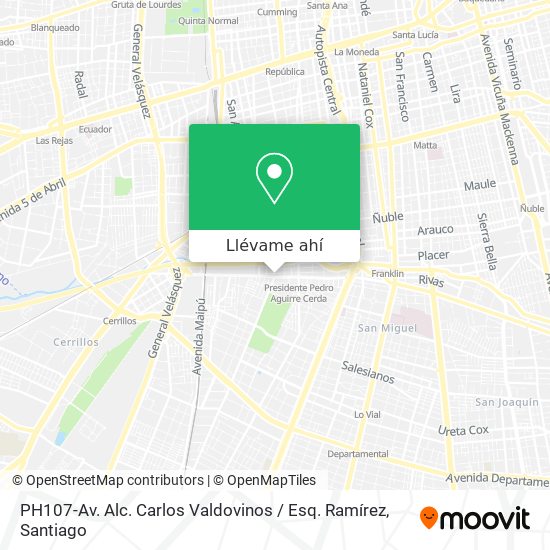 Mapa de PH107-Av. Alc. Carlos Valdovinos / Esq. Ramírez