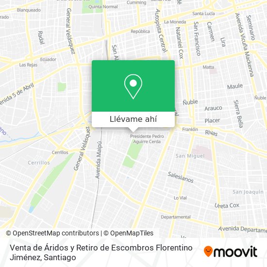 Mapa de Venta de Áridos y Retiro de Escombros Florentino Jiménez