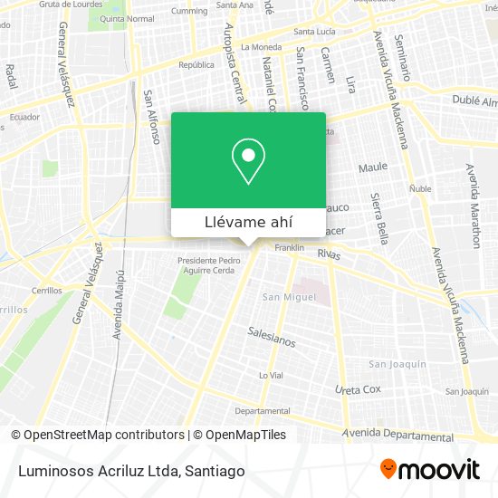 Mapa de Luminosos Acriluz Ltda