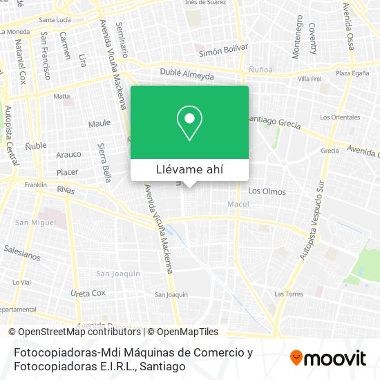 Mapa de Fotocopiadoras-Mdi Máquinas de Comercio y Fotocopiadoras E.I.R.L.