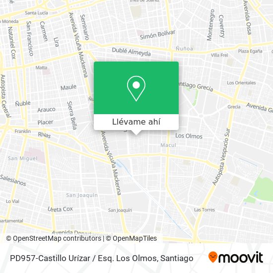 Mapa de PD957-Castillo Urízar / Esq. Los Olmos