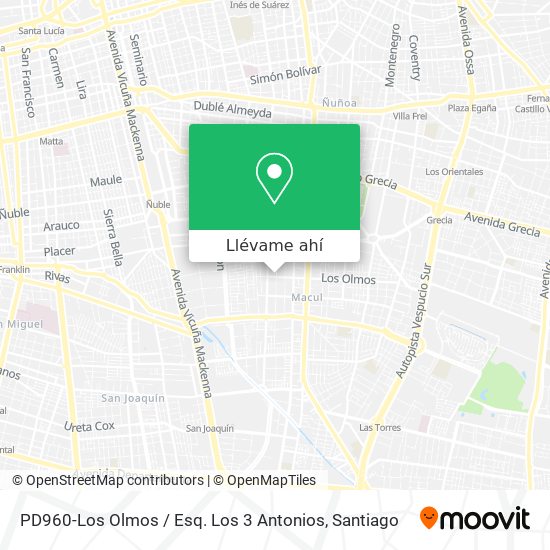Mapa de PD960-Los Olmos / Esq. Los 3 Antonios