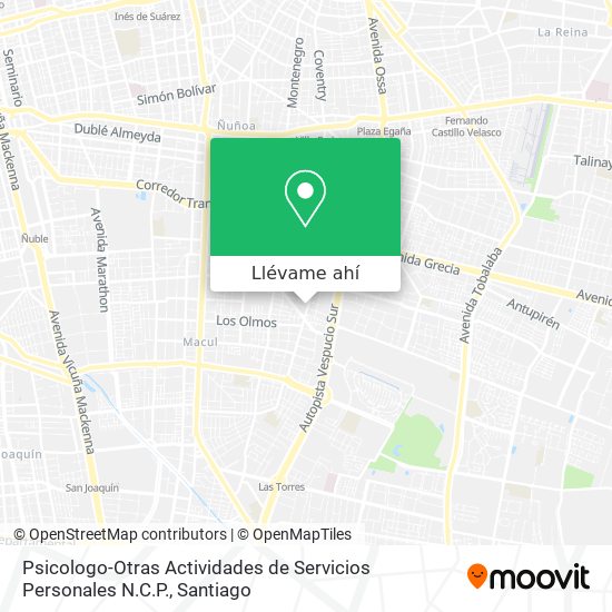 Mapa de Psicologo-Otras Actividades de Servicios Personales N.C.P.