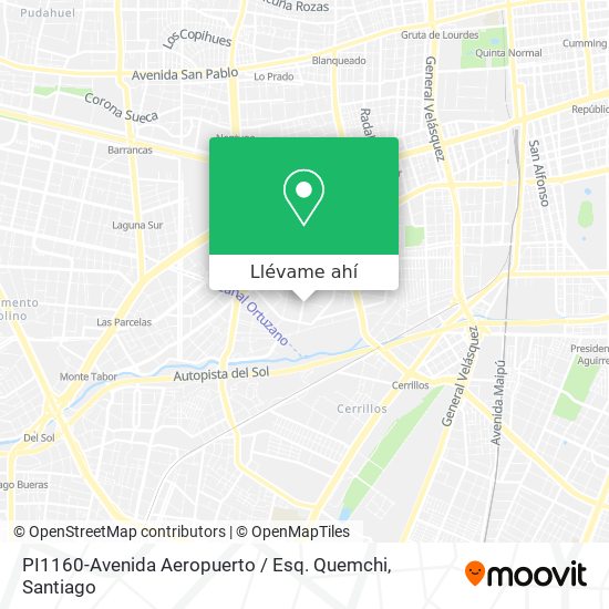 Mapa de PI1160-Avenida Aeropuerto / Esq. Quemchi
