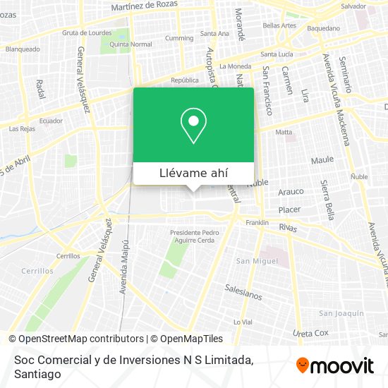 Mapa de Soc Comercial y de Inversiones N S Limitada