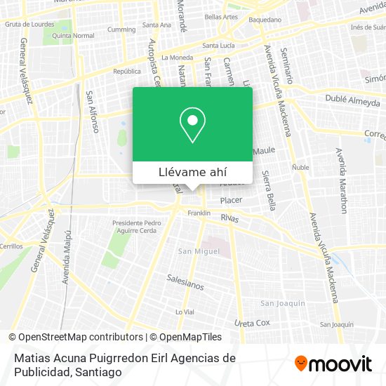 Mapa de Matias Acuna Puigrredon Eirl Agencias de Publicidad