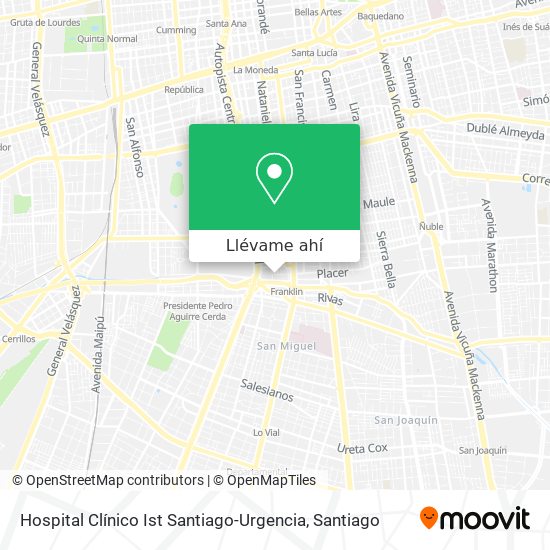 Mapa de Hospital Clínico Ist Santiago-Urgencia