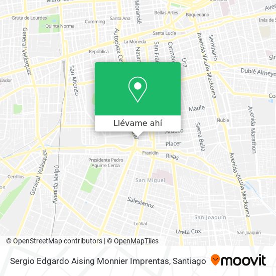 Mapa de Sergio Edgardo Aising Monnier Imprentas