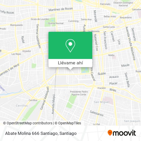 Mapa de Abate Molina 666 Santiago