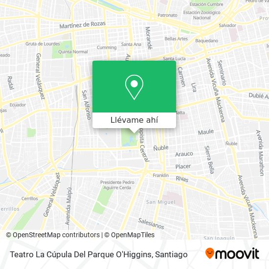 Mapa de Teatro La Cúpula Del Parque O'Higgins