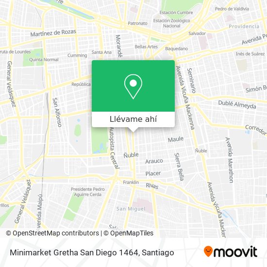 Mapa de Minimarket Gretha San Diego 1464