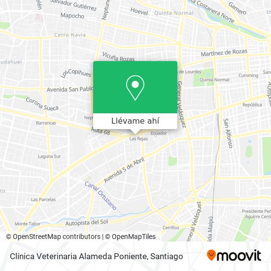 Mapa de Clínica Veterinaria Alameda Poniente