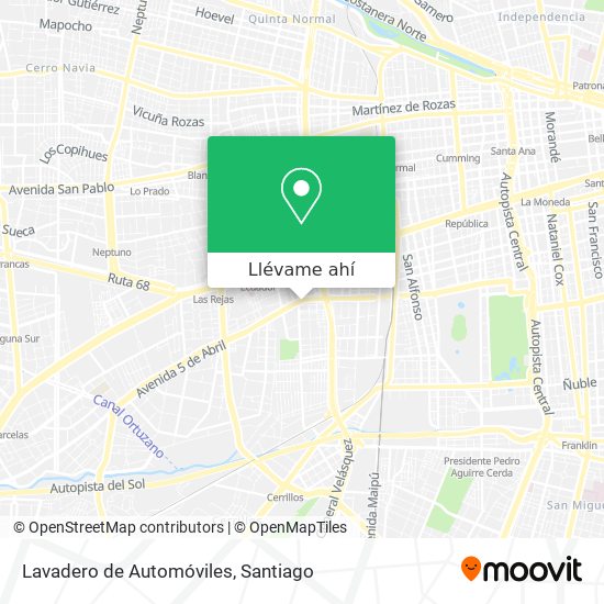 Mapa de Lavadero de Automóviles