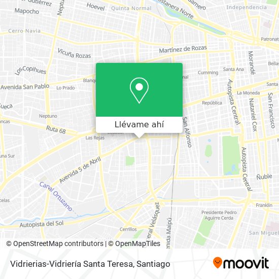 Mapa de Vidrierias-Vidriería Santa Teresa