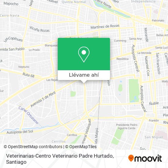 Mapa de Veterinarias-Centro Veterinario Padre Hurtado