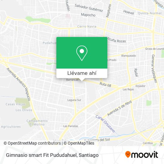 Mapa de Gimnasio smart Fit Pududahuel