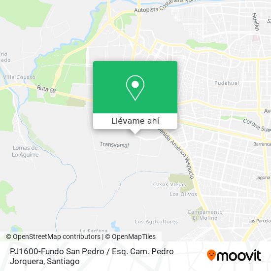 Mapa de PJ1600-Fundo San Pedro / Esq. Cam. Pedro Jorquera