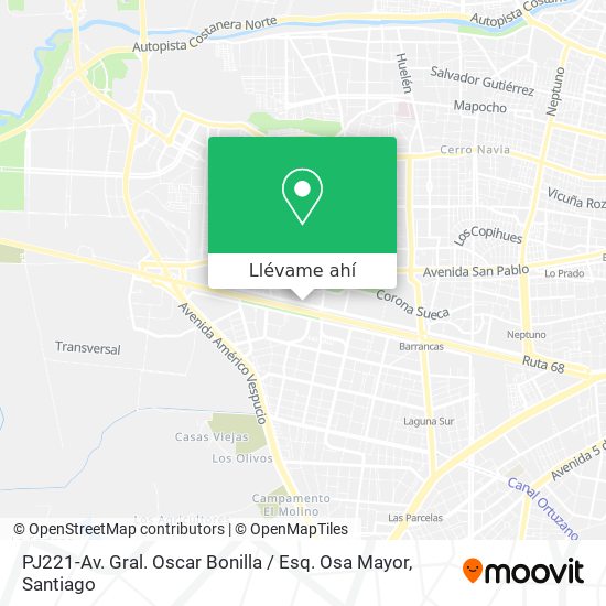 Mapa de PJ221-Av. Gral. Oscar Bonilla / Esq. Osa Mayor