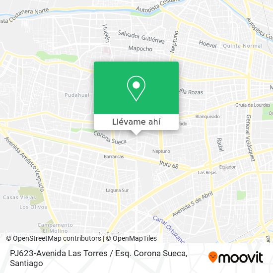 Mapa de PJ623-Avenida Las Torres / Esq. Corona Sueca
