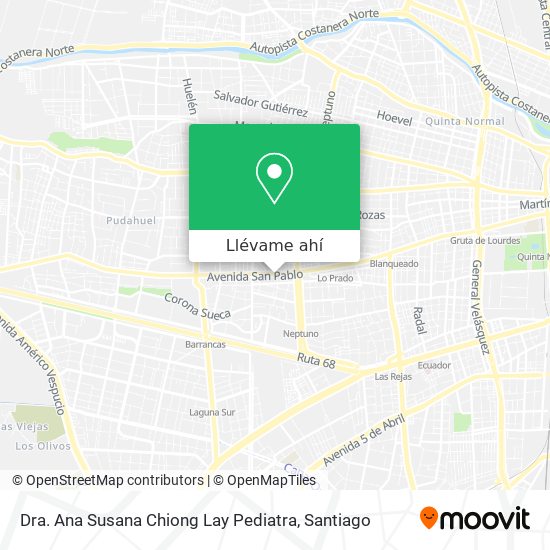 Mapa de Dra. Ana Susana Chiong Lay Pediatra