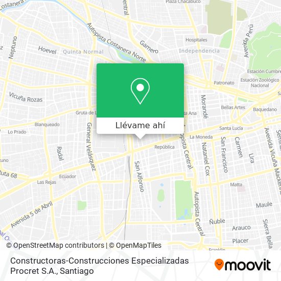 Mapa de Constructoras-Construcciones Especializadas Procret S.A.