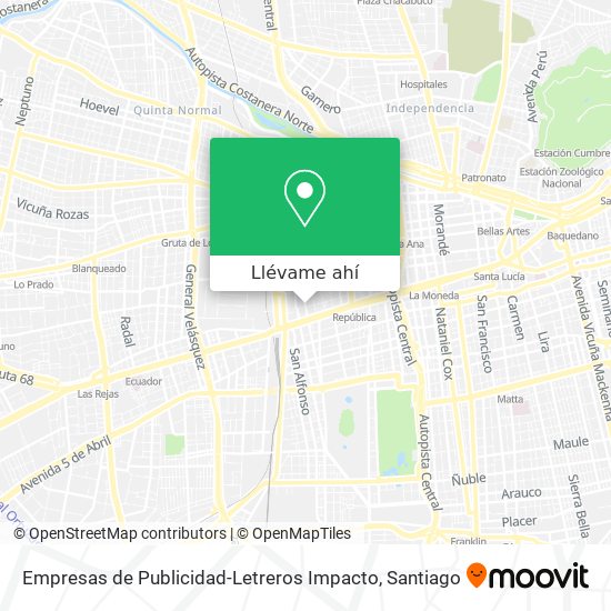 Mapa de Empresas de Publicidad-Letreros Impacto