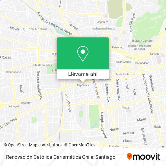 Mapa de Renovación Católica Carismática Chile