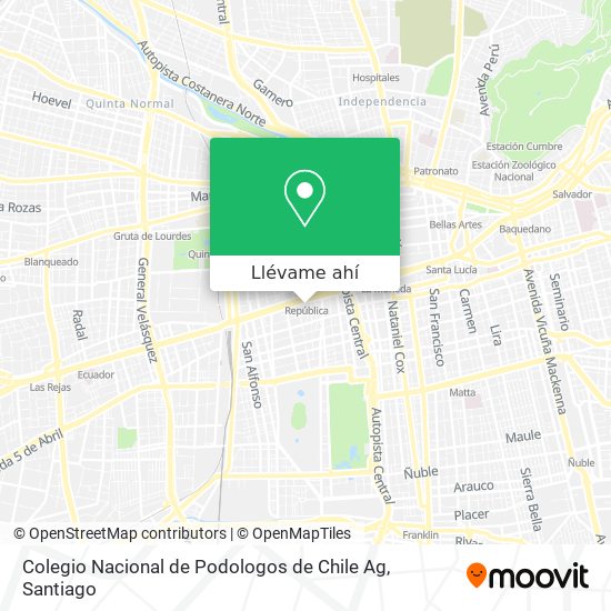 Mapa de Colegio Nacional de Podologos de Chile Ag