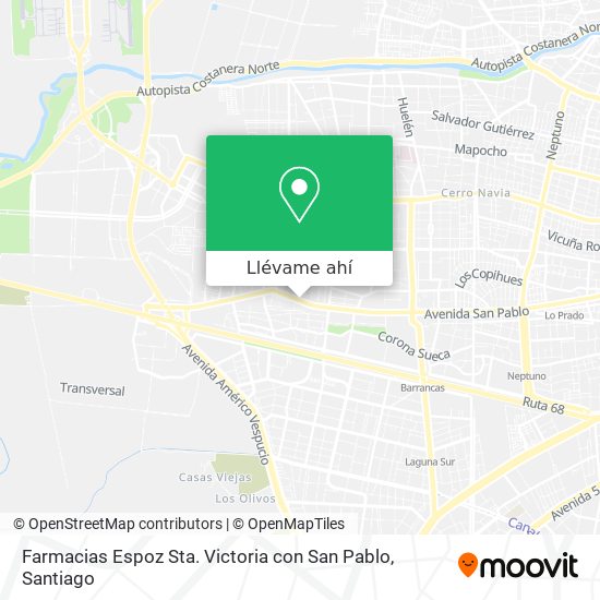 Cómo llegar a Farmacias Espoz Sta. Victoria con San Pablo en Pudahuel en  Micro o Metro?