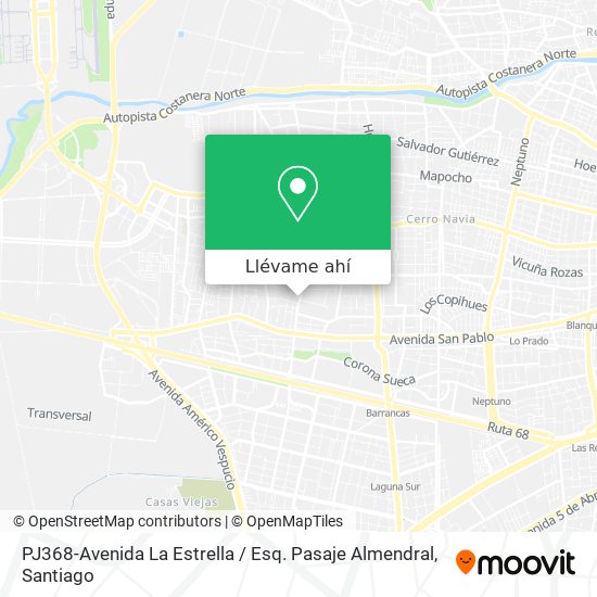 Mapa de PJ368-Avenida La Estrella / Esq. Pasaje Almendral