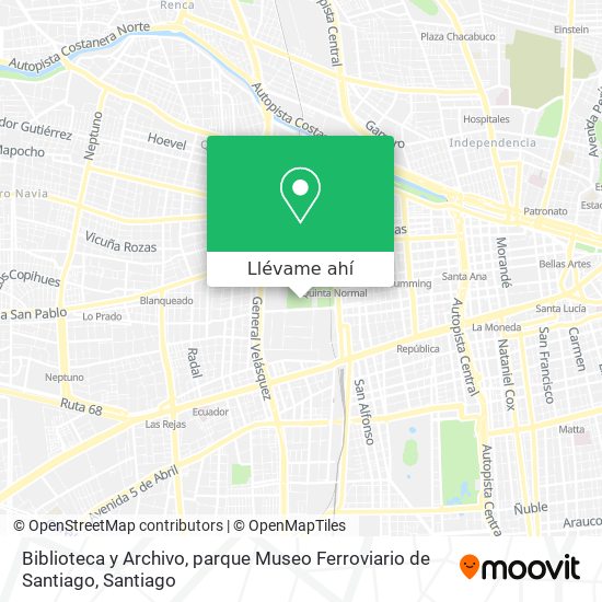 Mapa de Biblioteca y Archivo, parque Museo Ferroviario de Santiago