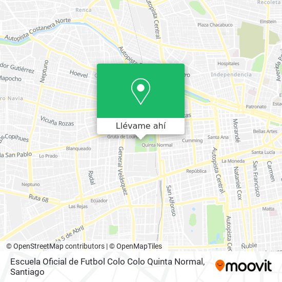 Mapa de Escuela Oficial de Futbol Colo Colo Quinta Normal