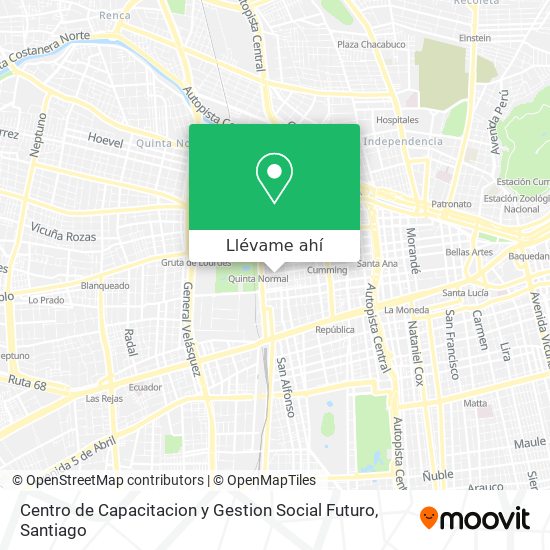Mapa de Centro de Capacitacion y Gestion Social Futuro