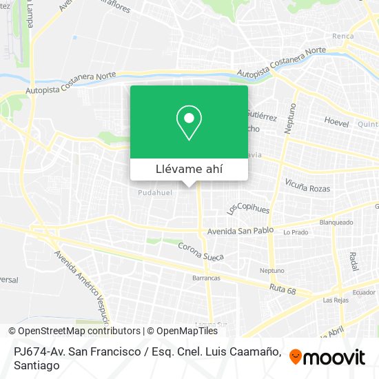 Mapa de PJ674-Av. San Francisco / Esq. Cnel. Luis Caamaño